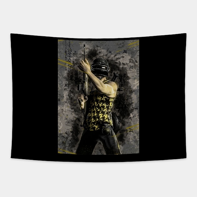 Pubg soldier Helmet Tapestry by Durro