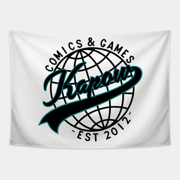 Kapow Baseball Teal Tapestry by TDW27