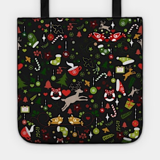 Merry Christmas Pattern Tote