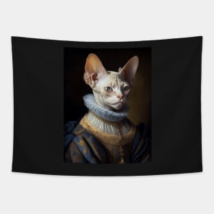 Royal Portrait of a Devon Rex Cat Tapestry