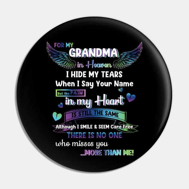 For My Grandma In Heaven Grandma Memorial Pin by Schoenberger Willard