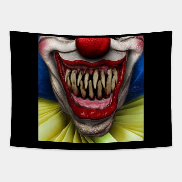 Halloween Horror Clown Face Mask Tapestry by biNutz