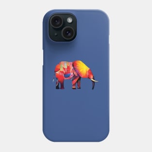 Elephant Art in Bold Blue, Yellow and Red Pattern Phone Case