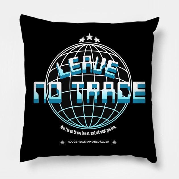 leave no trace design Pillow by Rouge Realm