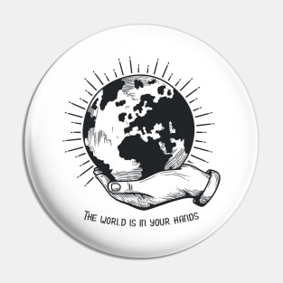 'The World Is In Your Hands' Food and Water Relief Shirt Pin