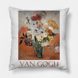 Roses and Anemones by Vincent van Gogh Pillow