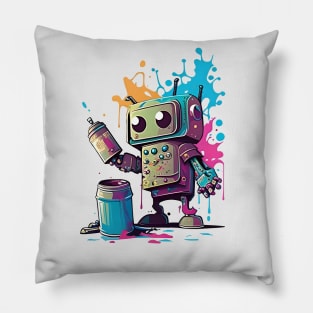 Graffiti Specialist Robot Pillow