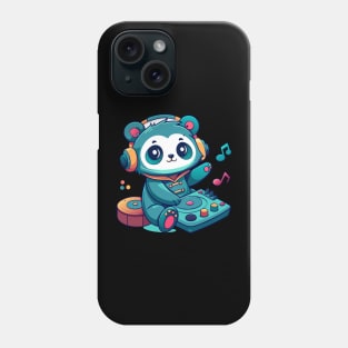 cute panda playing dj music Phone Case