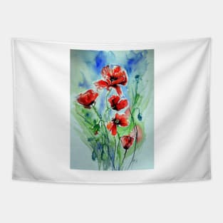 Five poppies Tapestry