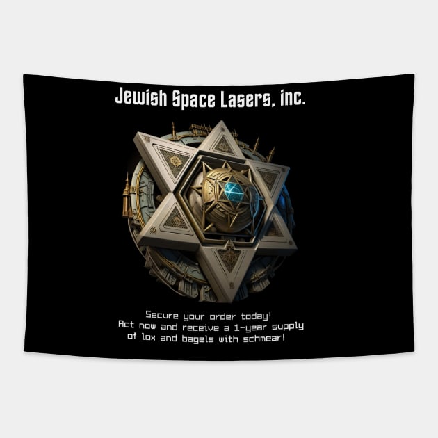 Jewish Space Lasers v4 Tapestry by AI-datamancer