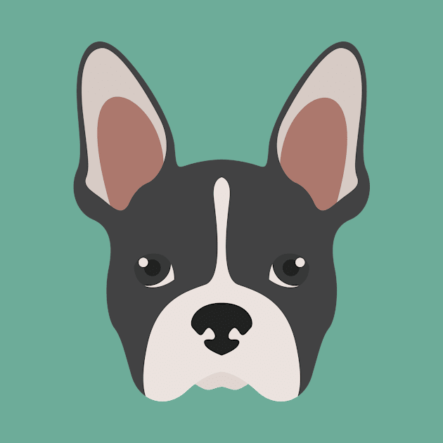 Boston Terrier Face by JunkyDotCom