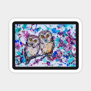 Two Little Owls Magnet