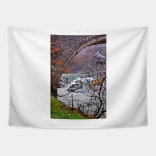 The old bridge and the waterfall Tapestry