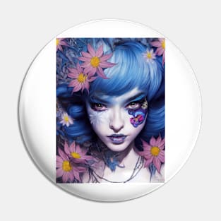 Blue Hair Snow White Pin