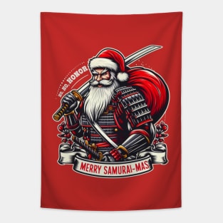 Samurai Santa Christmas Tapestry