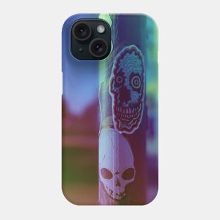 Psychedelic Skull Sticker Phone Case