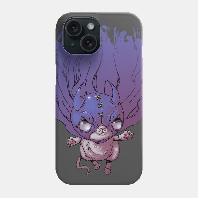 Kitty Cat Wearing a Mask and Cape Phone Case by Hutchew