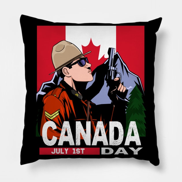 Canada Day July 1st Pillow by Noseking