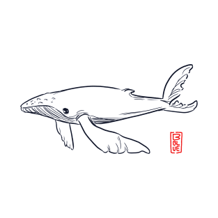 Watercolour Whale (lineart) T-Shirt