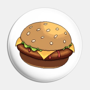 Retro Pixel Art Burger Pin