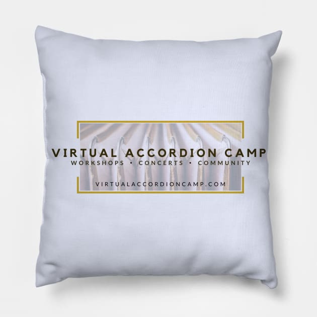 Virtual Accordion Camp (logo with tag) Pillow by Alex Cumming Music