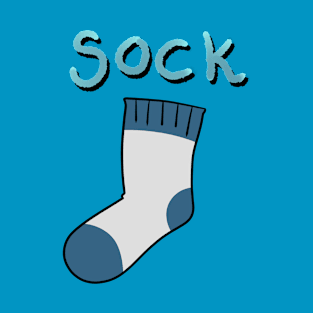 Blue and White Cartoon Sock T-Shirt