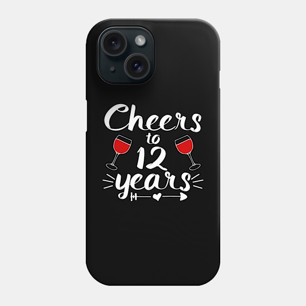 Cheers to 12 years Anniversary Gifts For Women and Men Phone Case by shamyin