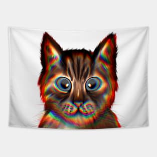 Cute golden brown Cat with Blue Eyes Tapestry