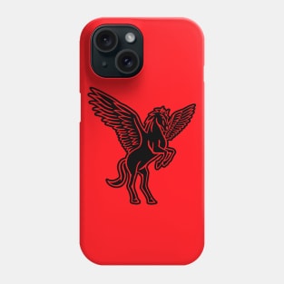 Black Pegasus on Red Phone Case