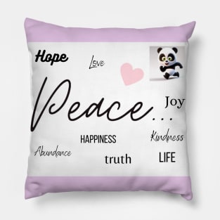 Find Love, Happiness, Peace, Joy and Abundance with Our Motivational Words Digital Art Pillow