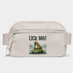 Toad yelling Lick Me! funny design Bag