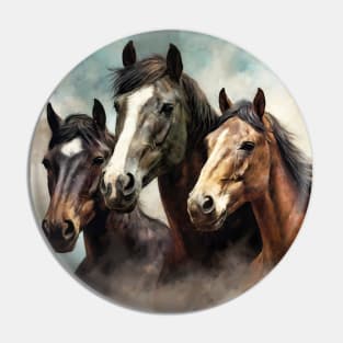Painted picture of three horses Pin