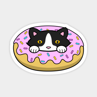 Pink Doughnut Cat Magnet