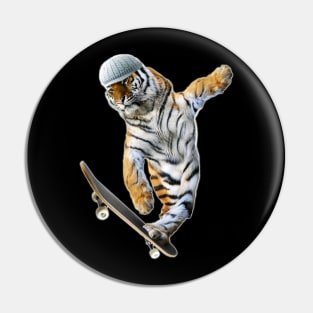 Tiger Tigers Skateboard Skating Skateboarding Funny Pin