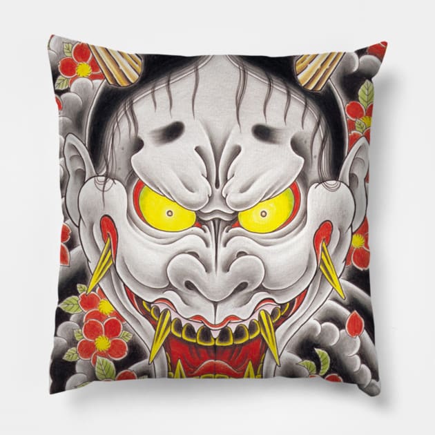 goro majima hanya tattoo Pillow by thehollowpoint