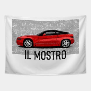 My drawing of the SZ Zagato with the motto "Il Mostro" Tapestry