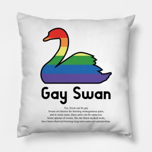 Gay Swan G3b - Can animals be gay series - meme gift t-shirt Pillow