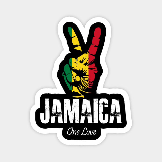 Jamaica One Love Peace Sign Magnet by Jamrock Designs