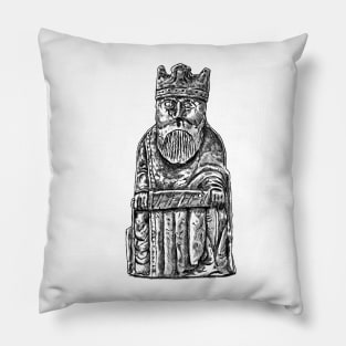 Majestic Monarch: The Lewis Chessmen King Design Pillow