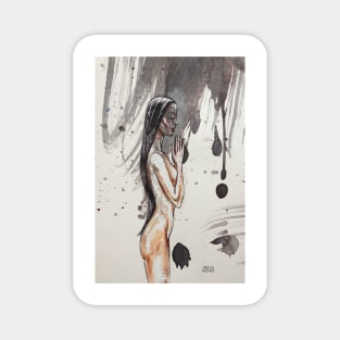 NUDE GIRL PRAYING Magnet