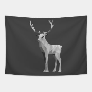 Grey Geometric Deer Tapestry