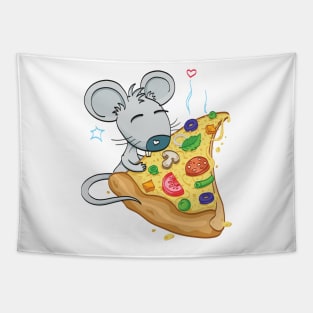 Paired t-shirts Mouse and Pizza (part #1: Mouse) Tapestry