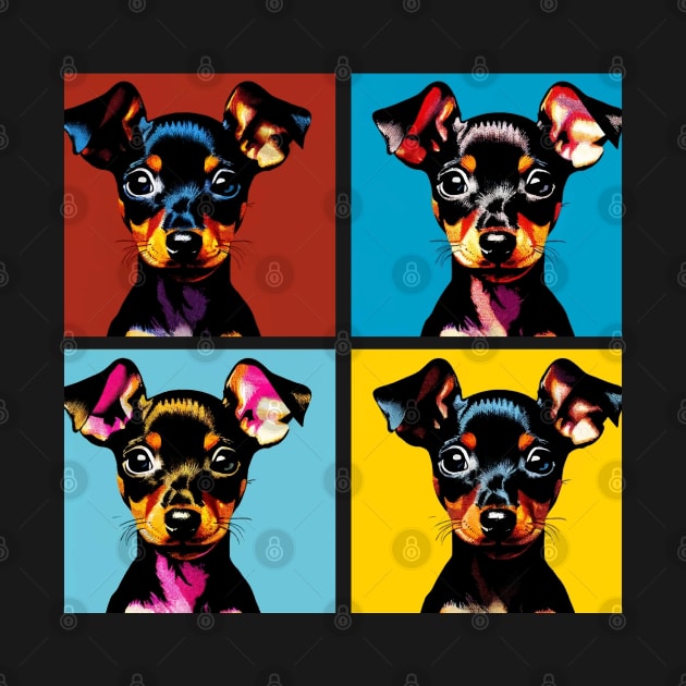 Pop Retro Miniature Pinscher Art - Cute Puppy by PawPopArt