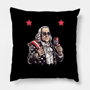 Funny 4th of July Ben Drankin Patriotic Pillow