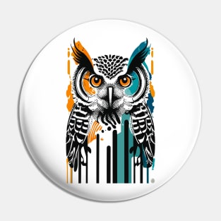 Owl Bauhaus retro style Pin