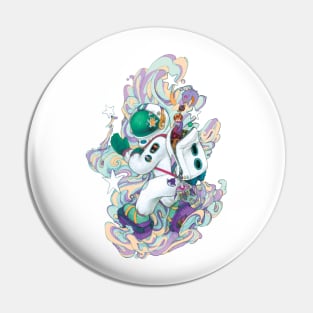 Astronaut Backpacker - Purple + Green Pin