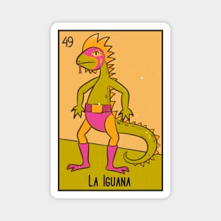 La Iguana // Mexican Luchador Loteria Card Magnet