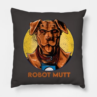 Robot Mutt - distressed Pillow