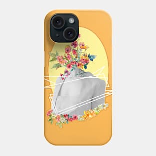 Flowers in a Marble Bust  (Yellow Background) Phone Case