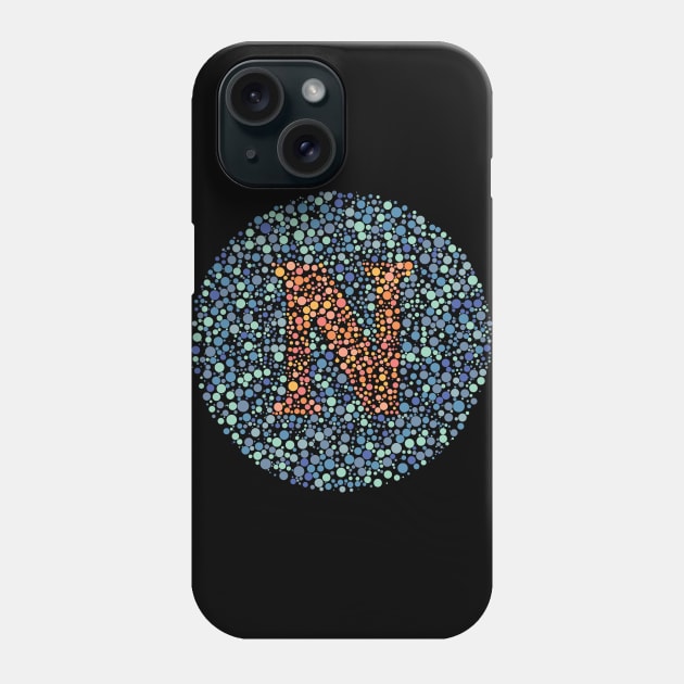 Letter N Ishihara Test Phone Case by CorneaDesigns